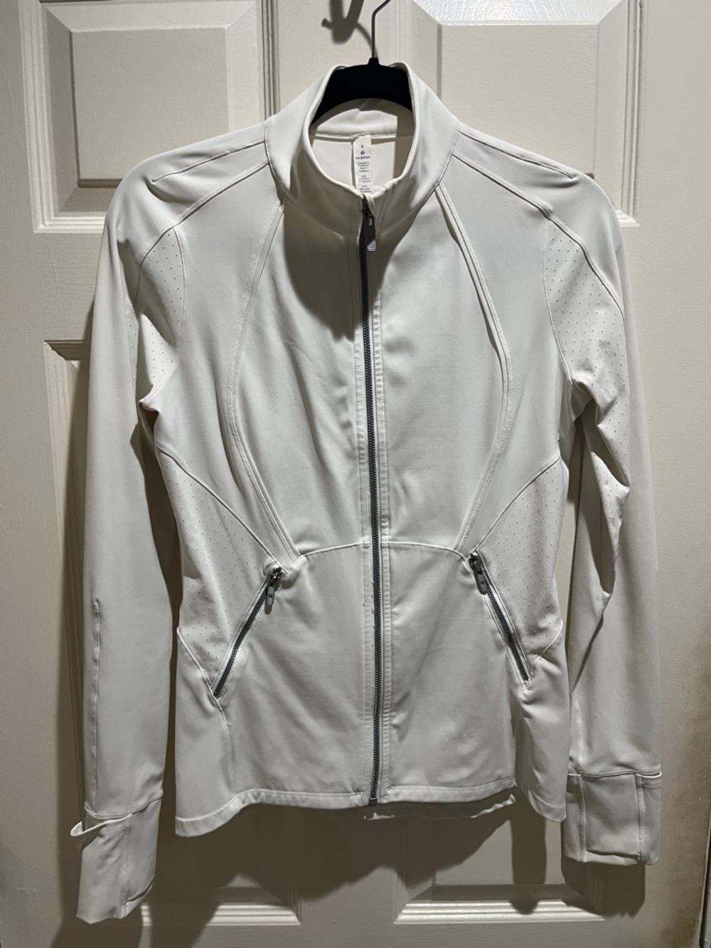 lululemon athletica White Zip-Up Performance Bomber Jacket